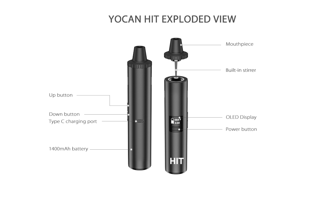 Original Yocan Hit Dry Herb Va - Dry Herb Vaping Accessories avaliação e preço