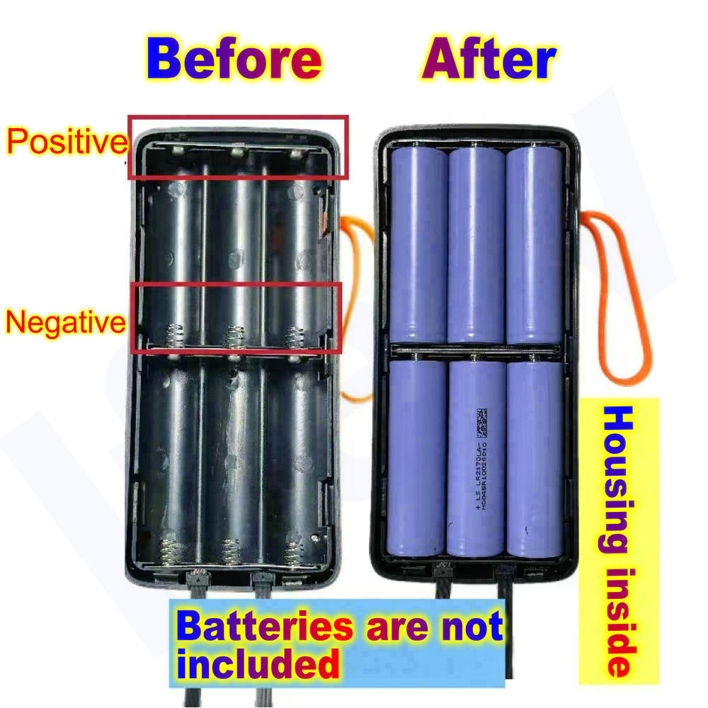 21700  Battery Case Power Bank - Battery Case Storage avaliação e preço
