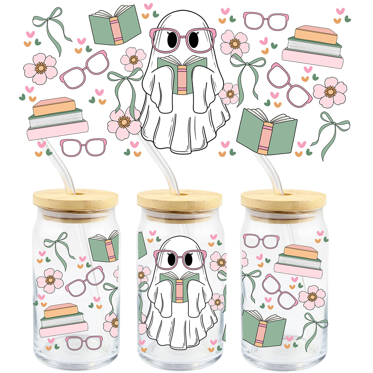 4pcs Cute Ghost Pumpkin Skull  - Rdta Tank Glass avaliação e preço