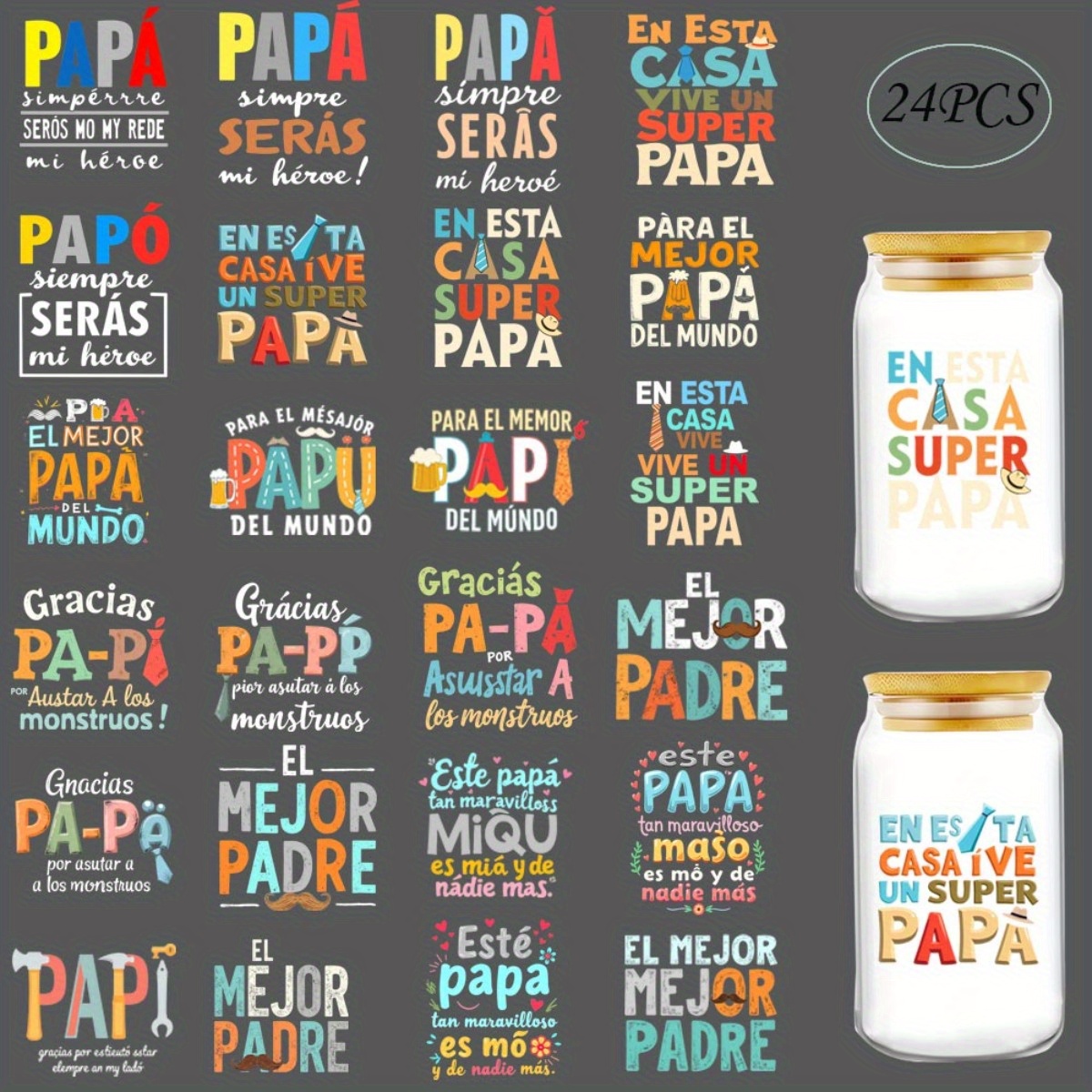 24Pcs/Set Father's Day Quotes  - Rdta Tank Glass avaliação e preço