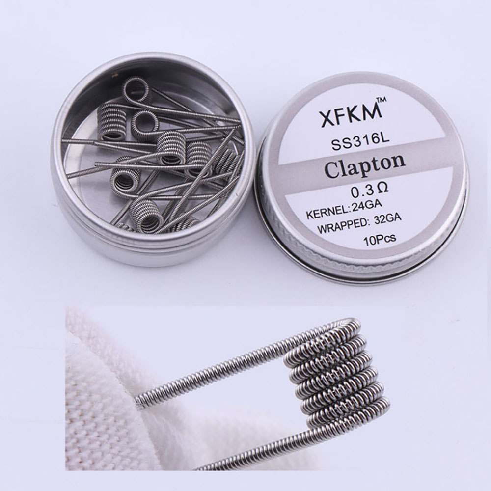 SS316L 10Pcs/Box Prebuilt Coil - Clapton Wire Pre Built avaliação e preço