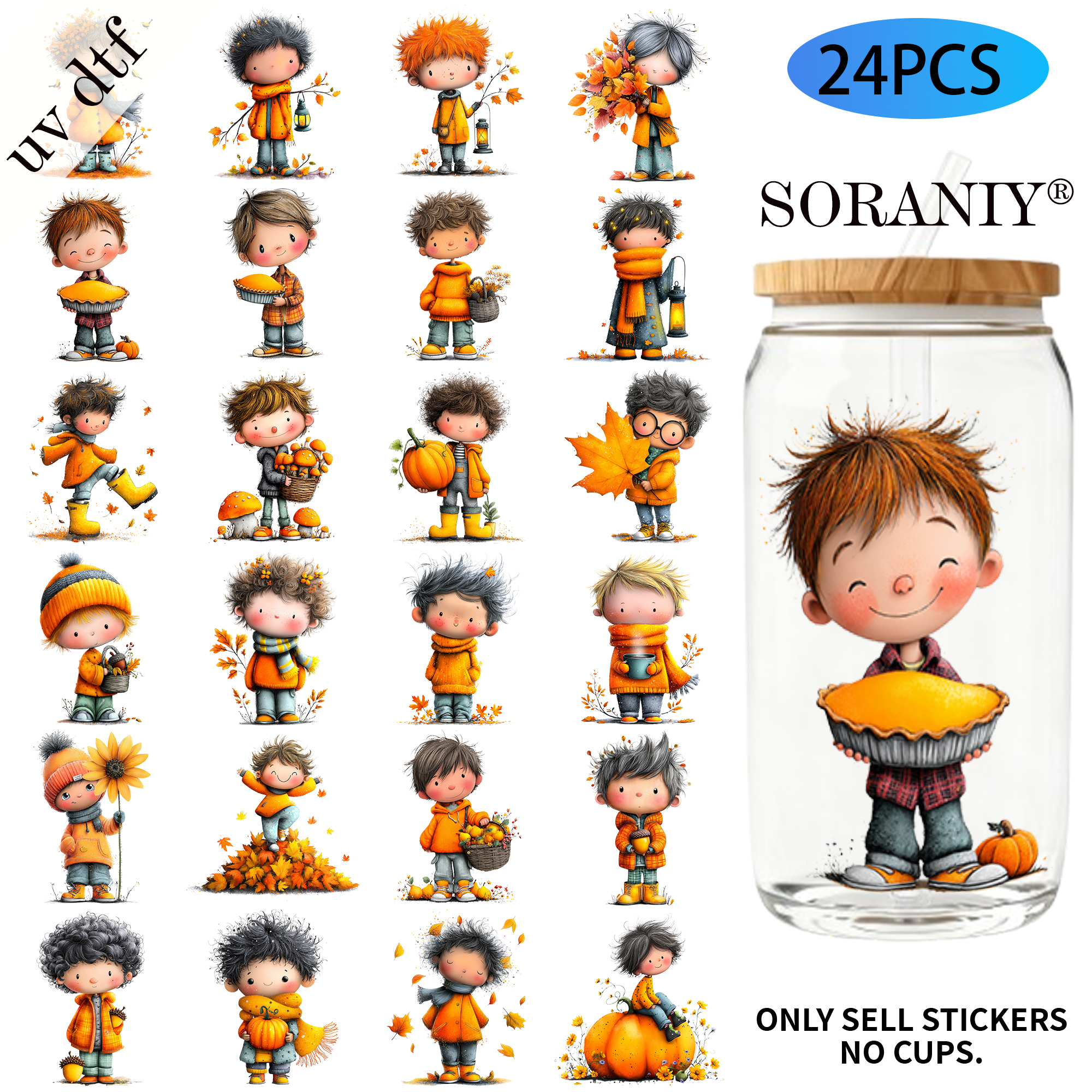 24PCS/Set Whimsical Autumn Boy - Rdta Tank Glass avaliação e preço