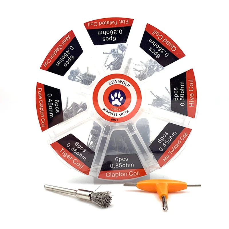 Seawolf Prebuilt Coil 8 Styles - Clapton Wire Pre Built avaliação e preço