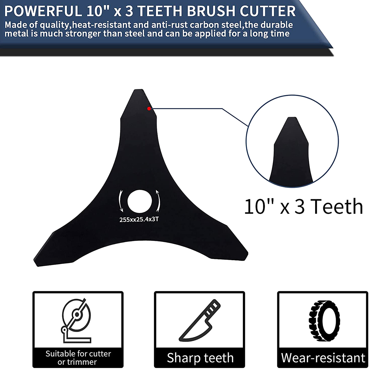 3 Teeth Brush Cutter Blade 255 - Dry Herb Vaping Accessories avaliação e preço
