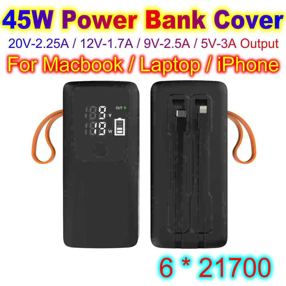 45W Power Bank Shell 21700 Bat - Battery Case Storage avaliação e preço